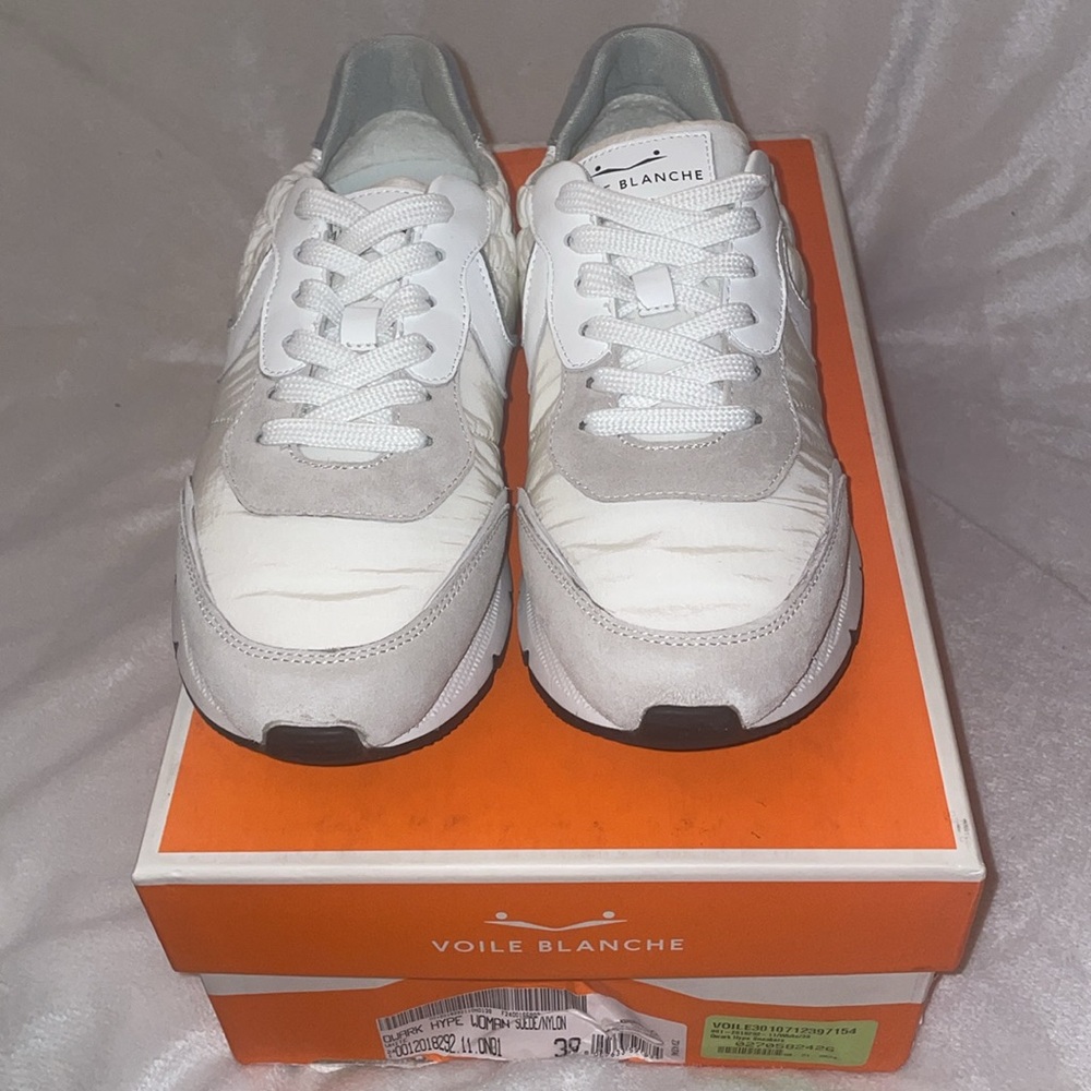 NWT VOILE BLANCHE QWARK HYPE WOMAN Suede And Technical Fabric Sneakers in White - Picture 8 of 16